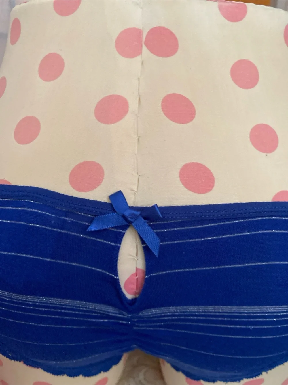 Victoria’s Secret NWT/NOS ‘15 Cheeky Bikini Panty Keyhole Blue/Silver Metallic